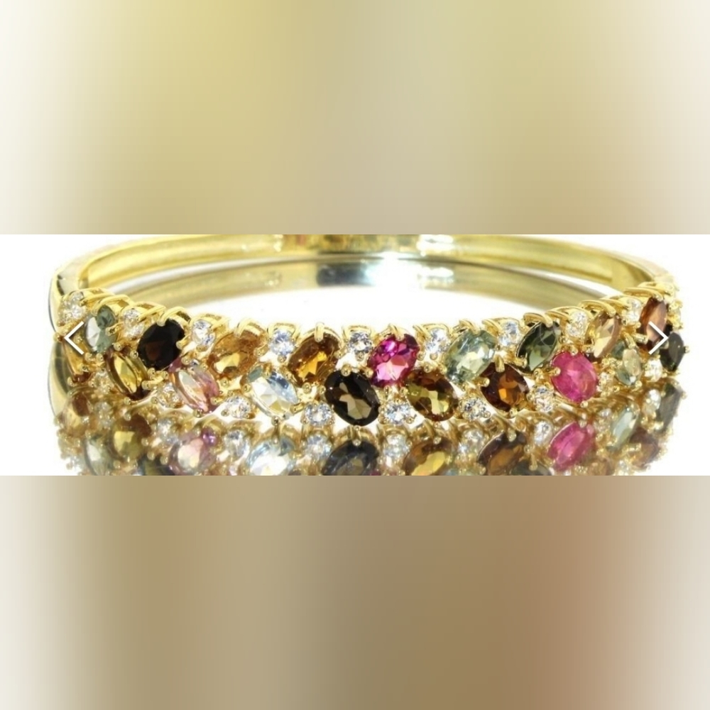 Lot#26 Natural 10.50 ct Tourmaline Cuff Bracelet